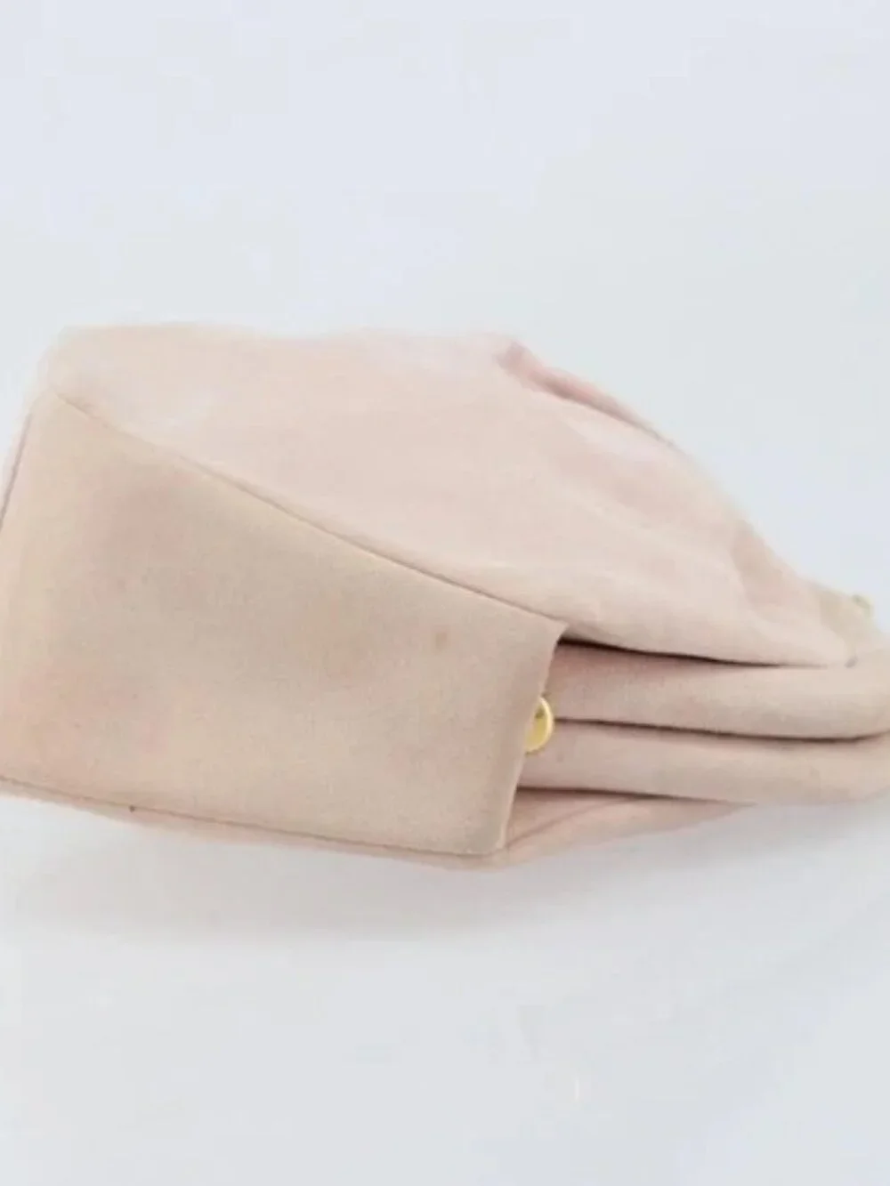 CHANEL Chain Shoulder Bag Suede Pink Gold CC Auth AMZ167A